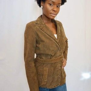 Vakko Goat Suede Jacket with Pockets